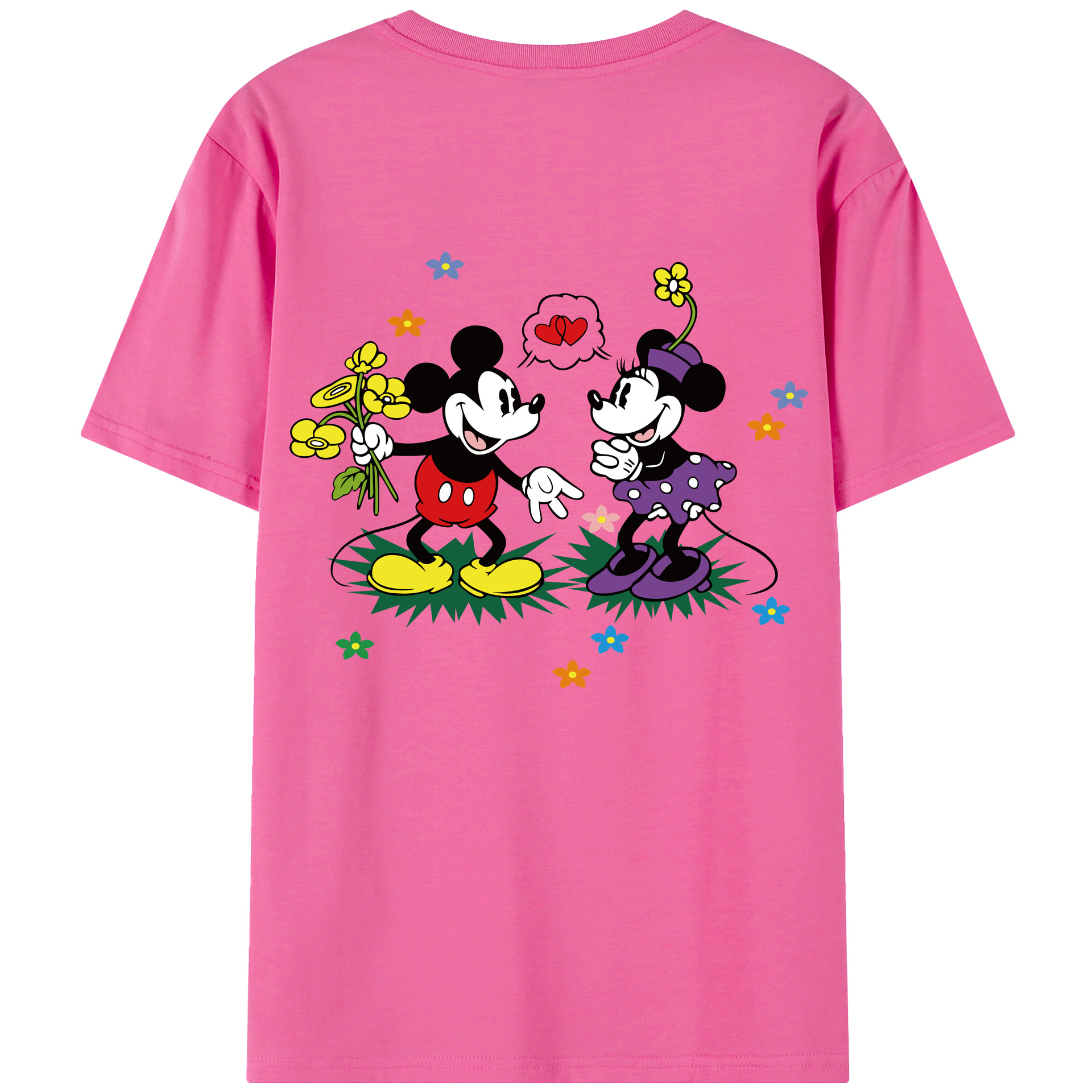 （画像用） ミッキーマウス Mickey Mouse レディース半袖Tシャツ(バックプリント)